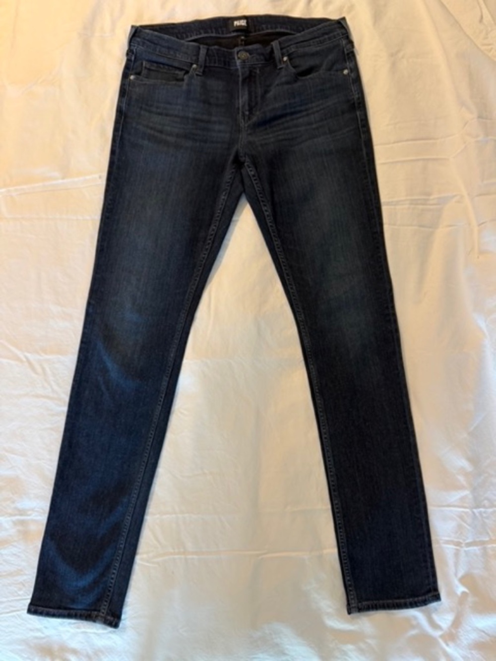PAIGE Croft Transcend Men's Skinny Jeans 34X32 Dark Indigo Stretch Denim